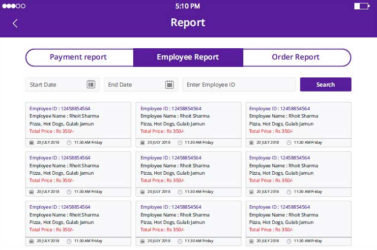 Canteen Management System screen 4